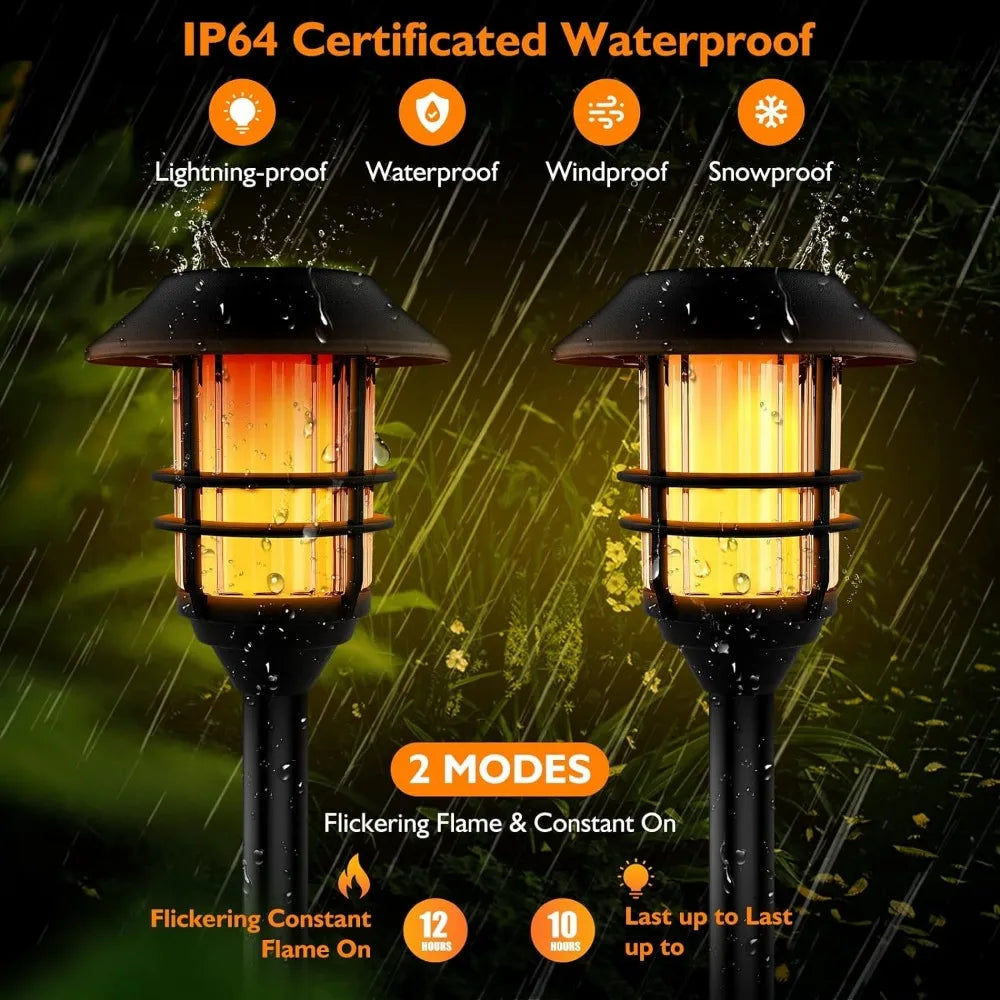 4-Pack Waterproof Solar Light Torches