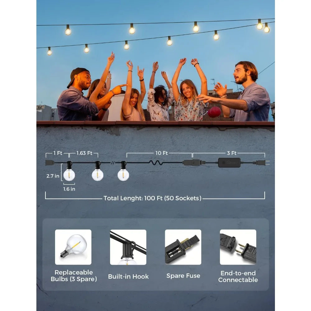 Outdoor Smart Patio String Lights