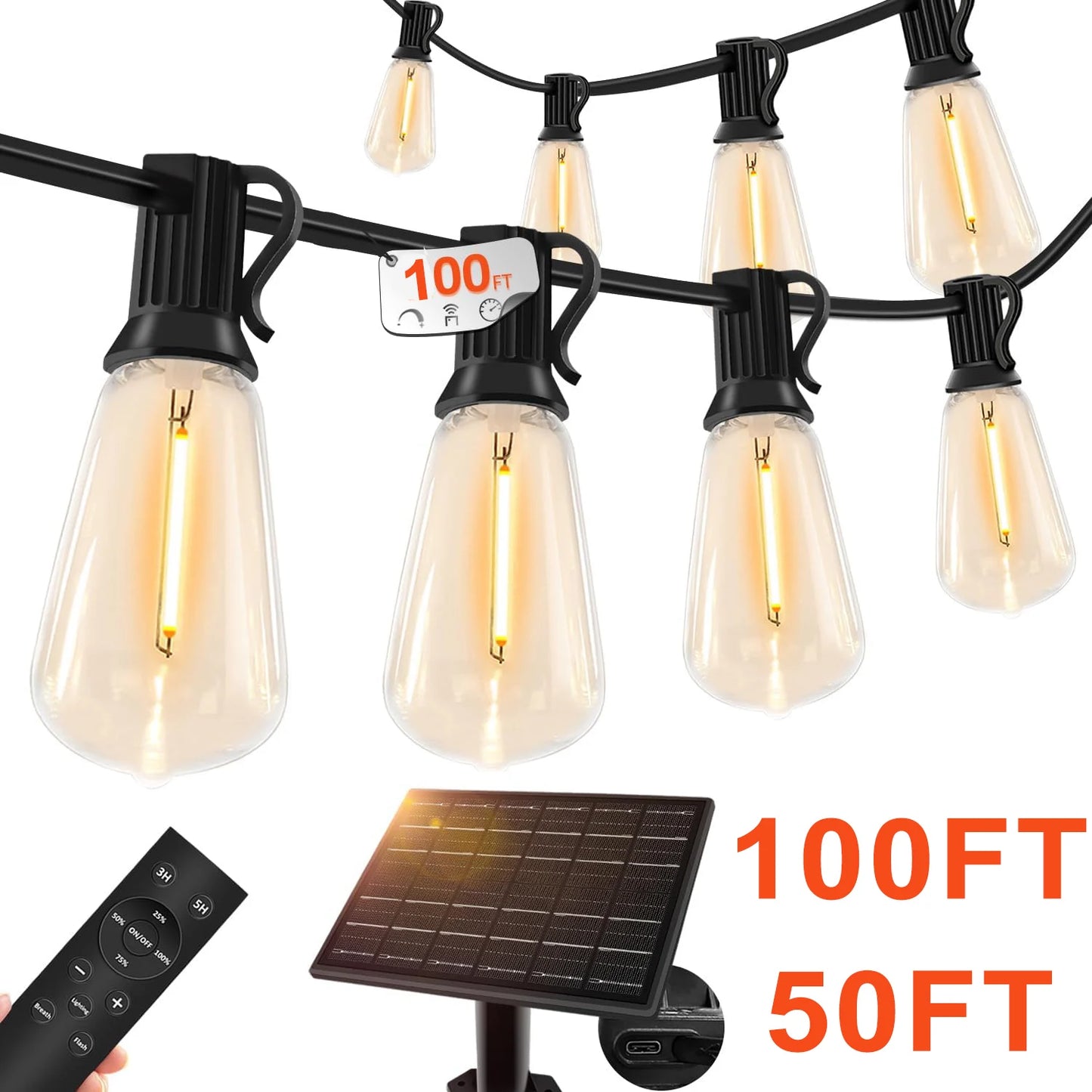 Outdoor Remote Solar LED String Lights