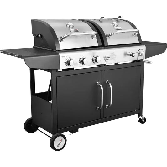 3-Burner Gas & Charcoal Grill Combo