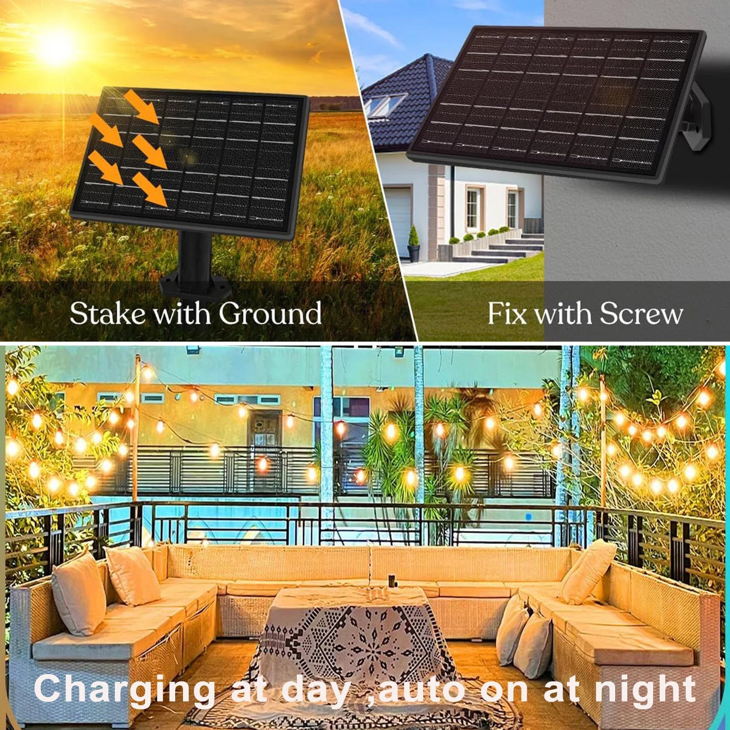 Outdoor Remote Solar LED String Lights