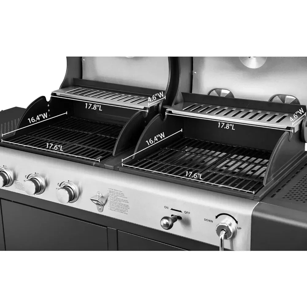 3-Burner Gas & Charcoal Grill Combo