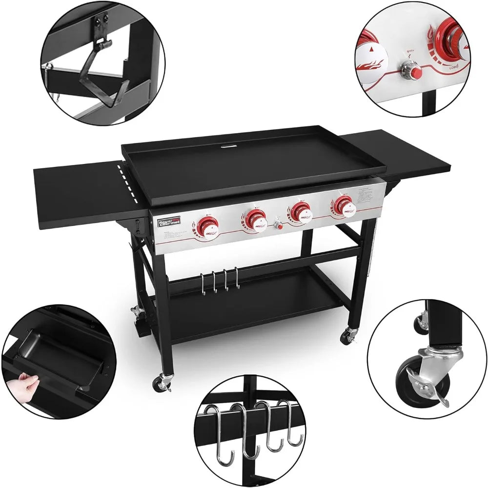 4-Burner Flat Top Propane Gas Grill Griddle