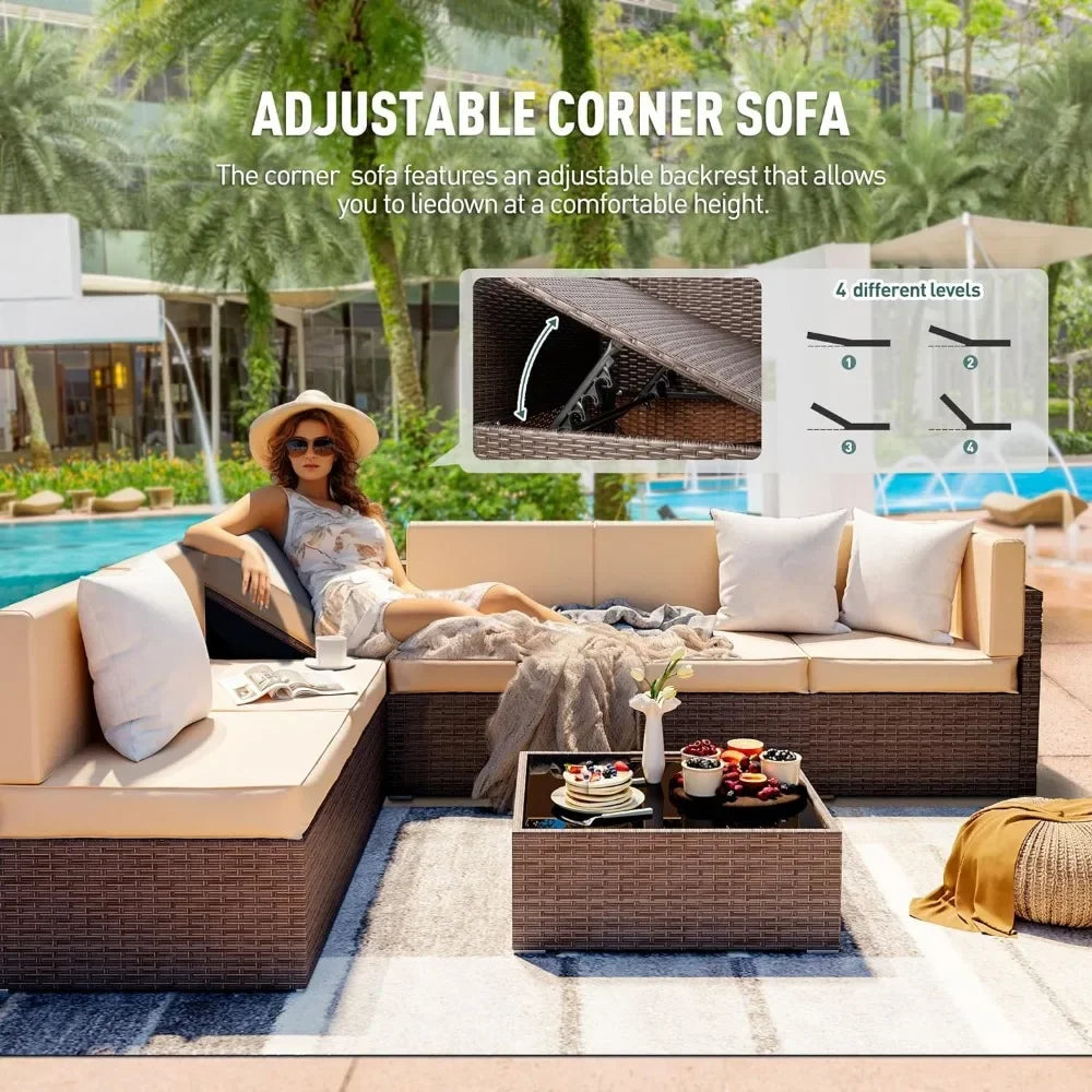 Outdoor Modular Wicker Sectional Sofa Sets