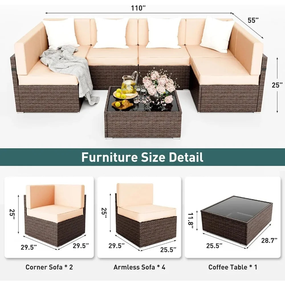 Outdoor Modular Wicker Sectional Sofa Sets